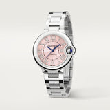 Cartier Ballon Bleu de Cartier Pink Dial Silver Steel Strap Watch for Women - WSBB0046