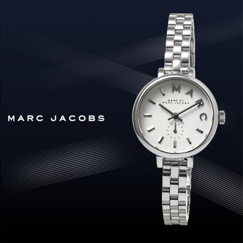 Marc Jacobs Sally White Dial Silver Steel Strap Watch for Women - MBM8642
