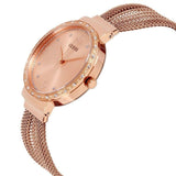 Guess Chiffon Rose Gold Dial Mesh Bracelet Watch For Women - W1083L3