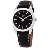 Tissot Gentleman Black Dial Black Leather Strap Watch For Men - T127.410.16.051.00