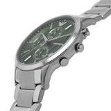 Emporio Armani Renato Chronograph Green Dial Silver Steel Strap Watch For Men - AR11507