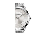 Calvin Klein Minimal White Dial Silver Mesh Bracelet Watch for Men - K3M22126