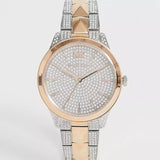 Michael Kors Runway Mercer Crystals Silver Dial Two Tone Steel Strap Watch For Women - MK6716