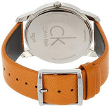 Calvin Klein City Silver Dial Orange Leather Strap Watch for Women - K2G231G6