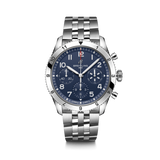 Breitling Avi Chronograph 42 Tribute to Vought F4U Corsair Blue Dial Silver Steel Strap Watch for Men - A233801A1C1A1