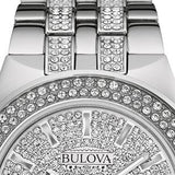 Bulova Crystal Pave Silver Dial Silver Steel Strap Watch for Men - 96B235