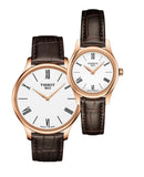 Tissot Tradition 5.5 White Dial Brown Leather Strap Watch for Men - T063.409.36.018.00