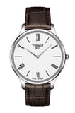 Tissot Tradition 5.5 Lady Silver Dial Brown Leather Strap Watch for Women - T063.009.16.018.00