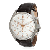 Tag Heuer Carrera Chronograph White Dial Brown Leather Strap Watch for Men - CBN2013.FC6483