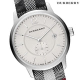 Burberry The Classic Horseferry Silver Dial Black Leather Strap Watch for Men - BU10002