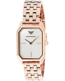 Emporio Armani Giola White Mother of Pearl Dial Rose Gold Steel Strap Watch For Women - AR11147