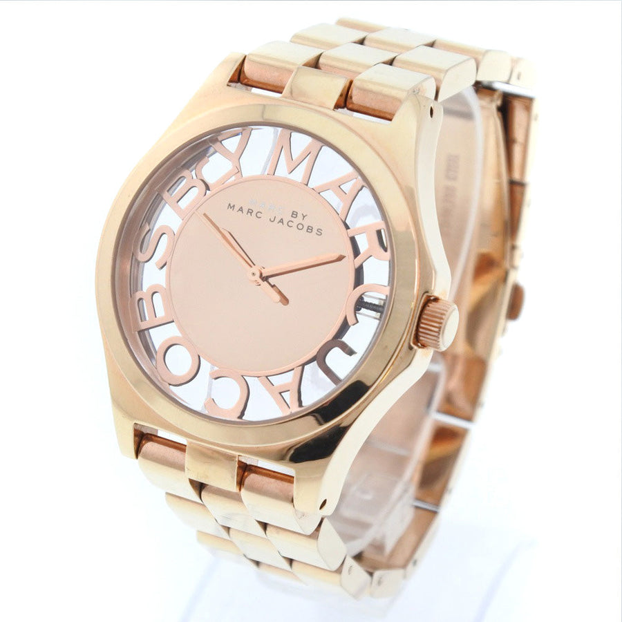 Marc Jacobs Henry Rose Gold Dial Rose Gold Steel Strap Watch for Women - MBM3207