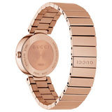 Gucci G Interlocking Mother of Pearl Dial Rose Gold Steel Strap Watch For Women - YA133515