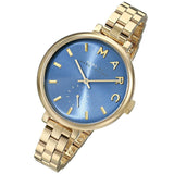 Marc Jacobs Sally Blue Dial Gold Stainless Steel Strap Watch for Women - MBM3366