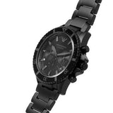 Emporio Armani Diver Chronograph Black Dial Black Steel Strap Watch For Men - AR11363