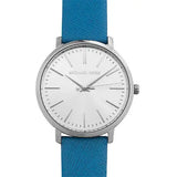 Michael Kors Jaryn Quartz Silver Dial Blue Leather Strap Watch For Women - MK2495