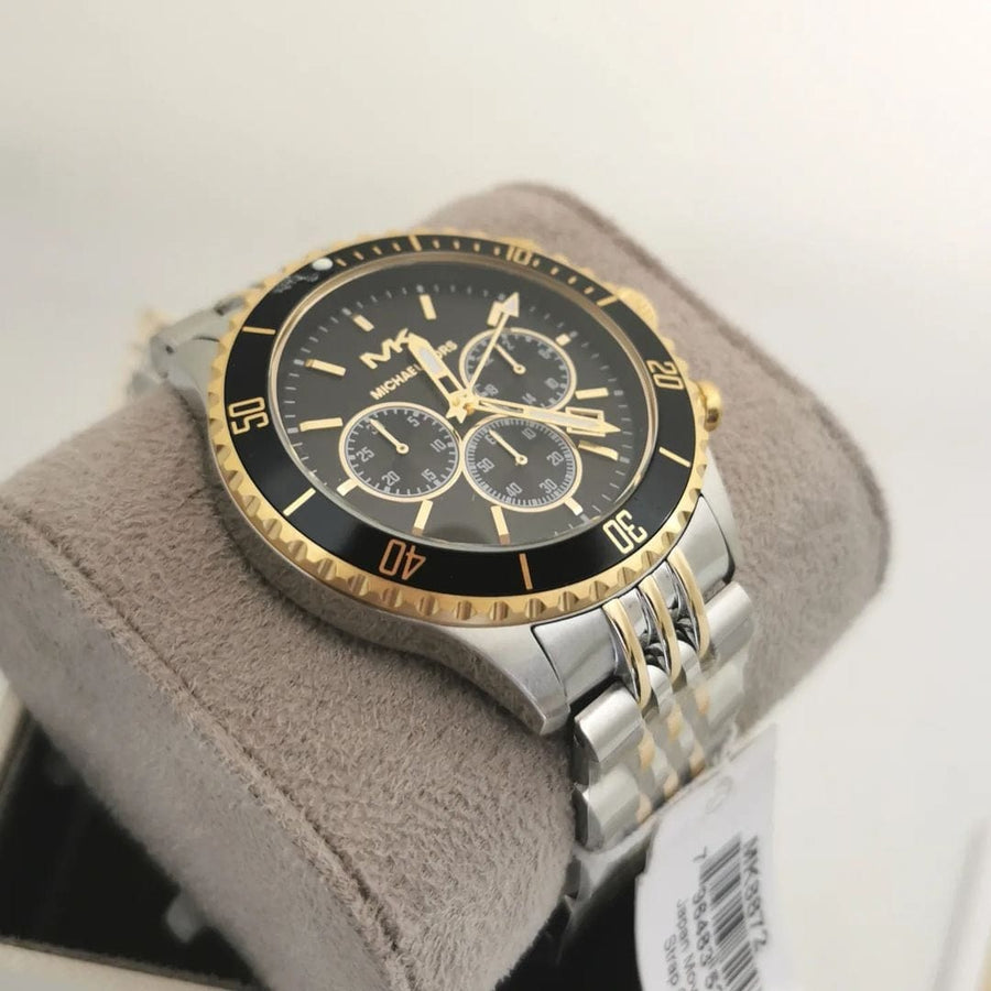 Michael Kors Bayville Chronograph Black Dial Two Tone Steel Strap Watch For Women - MK8872