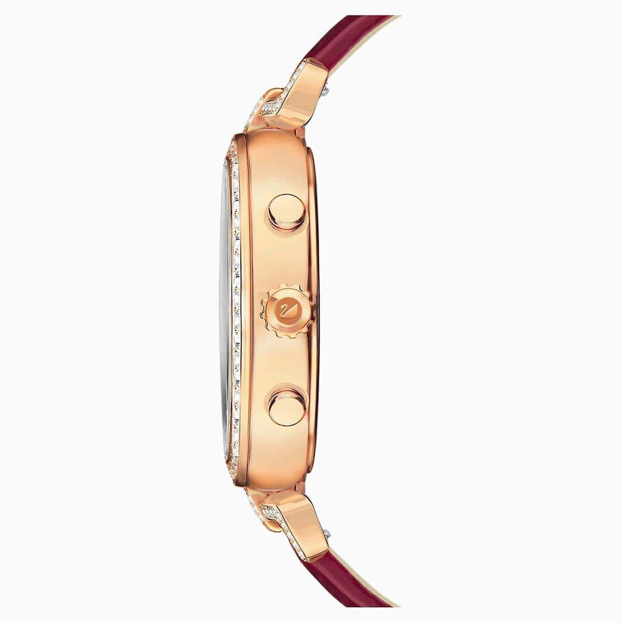Swarovski Era Journey Red Dial Red Leather Strap Watch for Women - 5416701