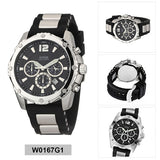 Guess Intrepid Chronograph Black Dial Two Tone Steel Strap Watch for Men - W0167G1