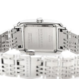 Burberry Nova Check Square White Dial Silver Steel Strap Watch for Women - BU1572