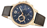 Tommy Hilfiger London Chronograph Blue Dial Brown Leather Strap Watch for Men - 1791532