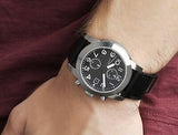 Marc Jacobs Larry Black Dial Black Leather Strap Watch for Men - MBM5033