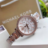 Michael Kors Sofie Chronograph White Dial Two Tone Steel Strap Watch For Women - MK4353