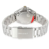 TAG Heuer watch back view, stainless steel band