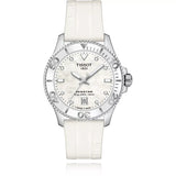 Tissot Seastar 1000 Quartz Mother of Pearl Dial White Rubber Strap Watch for Women - T120.210.17.116.00