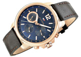 Tommy Hilfiger London Chronograph Blue Dial Brown Leather Strap Watch for Men - 1791532