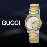 Gucci G Timeless Silver Dial Two Tone Steel Strap Watch For Women - YA126563