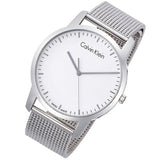 Calvin Klein City Chronograph White Dial Silver Mesh Bracelet Watch for Men - K2G2G126