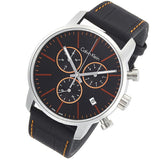 Calvin Klein City Chronograph Black Dial Black Leather Strap Watch for Men - K2G271C1