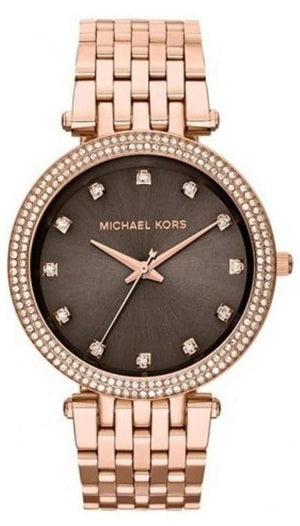 Michael Kors Darci Brown Dial Rose Gold Stainless Steel Strap Watch for Women - MK3217