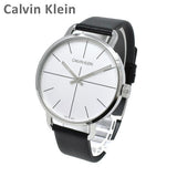 Calvin Klein Even Silver Dial Black Leather Strap Watch for Men - K7B211CY