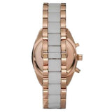 Emporio Armani Sportivo White Dial Rose Gold & White Steel Strap Watch For Women - AR5942