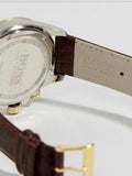 Hugo Boss Ikon White Dial Brown Leather Strap Watch for Men - 1513174