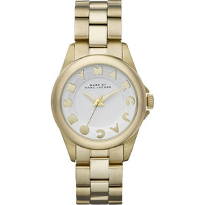 Marc Jacobs Rivera White Dial Gold Stainless Steel Strap Watch for Women - MBM3134