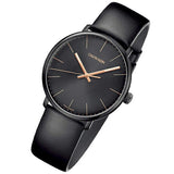 Calvin Klein High Noon Quartz Black Dial Black Leather Strap Watch for Men - K8M214CB