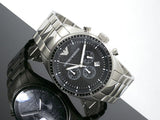 Emporio Armani Sportivo Chronograph Black Dial Silver Stainless Steel Watch For Men - AR0585