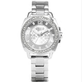 Coach Mini Boyfriend Diamonds Silver Dial Silver Steel Strap Watch for Women - 14501699