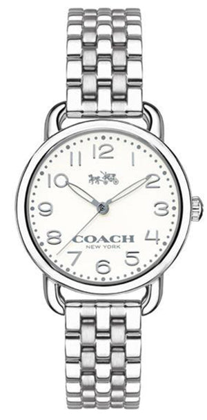 Coach Delancey White Dial Silver Steel Strap Watch for Women - 14502240