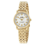 Coach Delancey White Dial Gold Steel Strap Watch for Women - 14502241