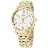 Coach Delancey Classic White Dial Gold Steel Strap Watch for Women - 14502261