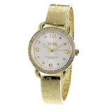 Coach Delancey Diamonds Silver Dial Gold Steel Strap Watch for Women - 14502354