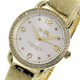 Coach Delancey Diamonds Silver Dial Gold Steel Strap Watch for Women - 14502354