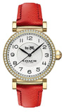 Coach Madison White Dial Red Leather Strap Watch for Women - 14502400