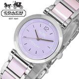 Coach Tristent Purple Dial Two Tone Steel Strap Watch for Women - 14502461