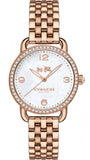 Coach Delancey Mother of Pearl White Dial Rose Gold Steel Strap Watch for Women - 14502479