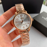 Coach Delancey White Dial Rose Gold Steel Strap Watch for Women - 14502497